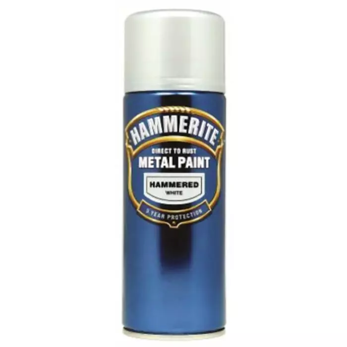 Hammerite 400ml White Ha mmered Spray Paint, 5084784