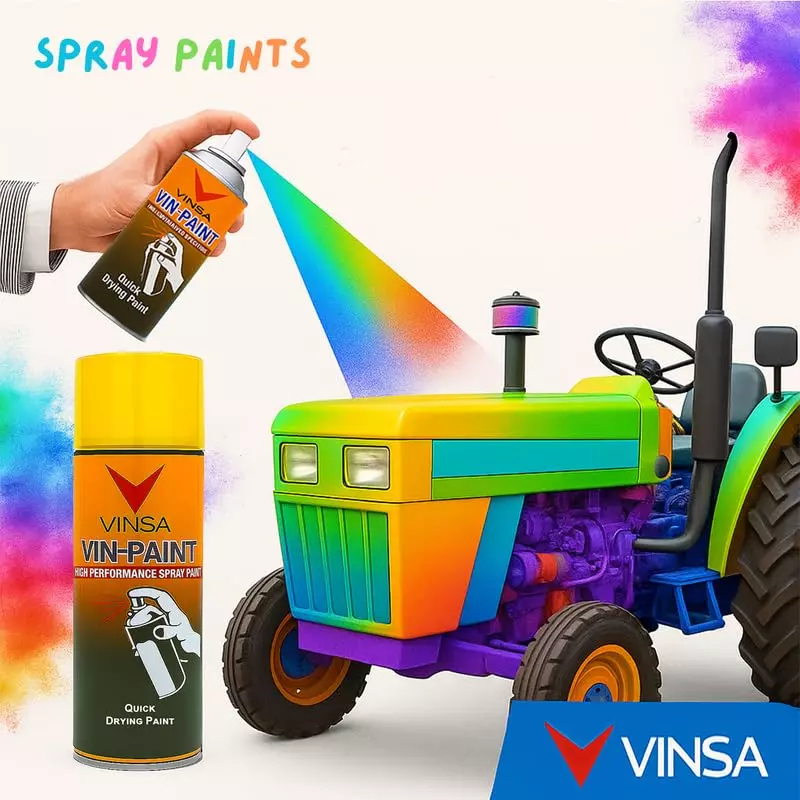 Vinsa Quick Drying Spray Paint Glossy Finish 440 ml Yellow (Pack of 3 Pcs)