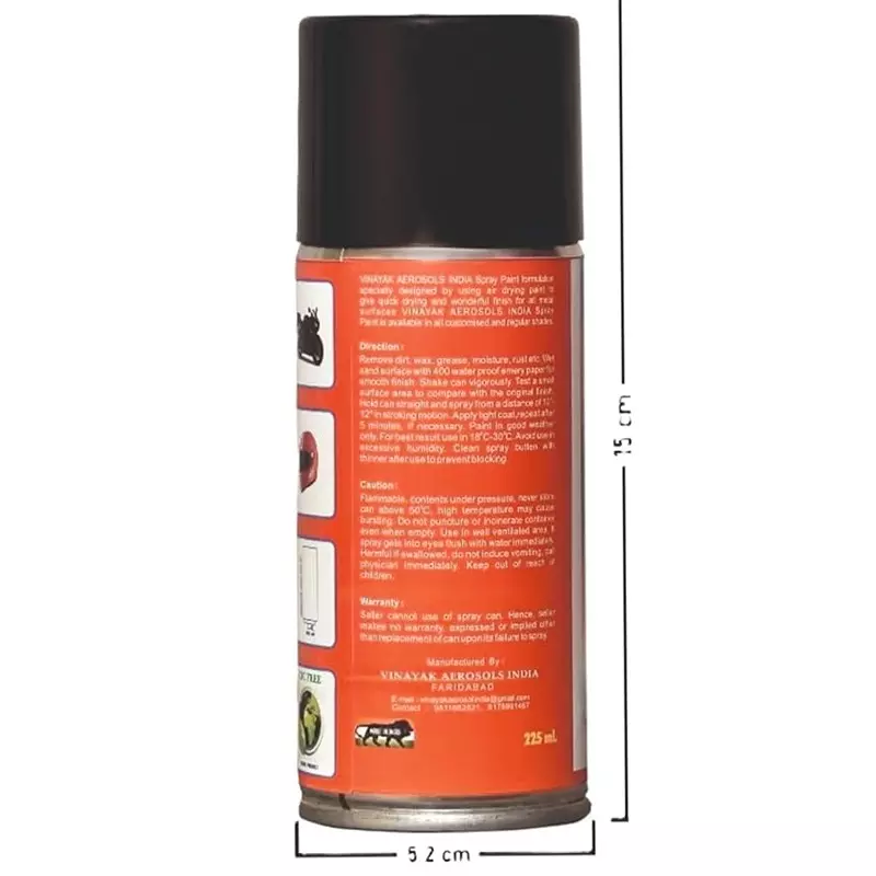 VAI ‎Silver Spray Paint ‎225 ml for Maruti Brezza, Baleno, Ertiga, XL6 and Grand Vitara, ‎MR-SPL-SL-2 (Pack of 2 Pcs)