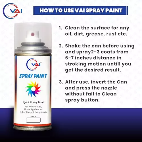 VAI ‎Silver Spray Paint ‎225 ml for Maruti Brezza, Baleno, Ertiga, XL6 and Grand Vitara, ‎MR-SPL-SL-2 (Pack of 2 Pcs)