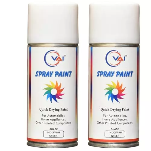 VAI ‎Green Touch Up Spray Paint ‎225 ml for Tractor, ‎TR-INFM-GR225-2 (Pack of 2 Pcs)