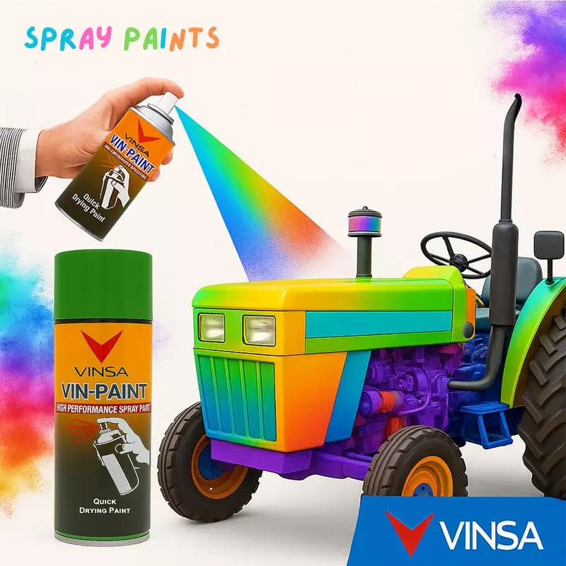 Vinsa Quick Drying Spray Paint Glossy Finish 440 ml Green (Pack of 3 Pcs)