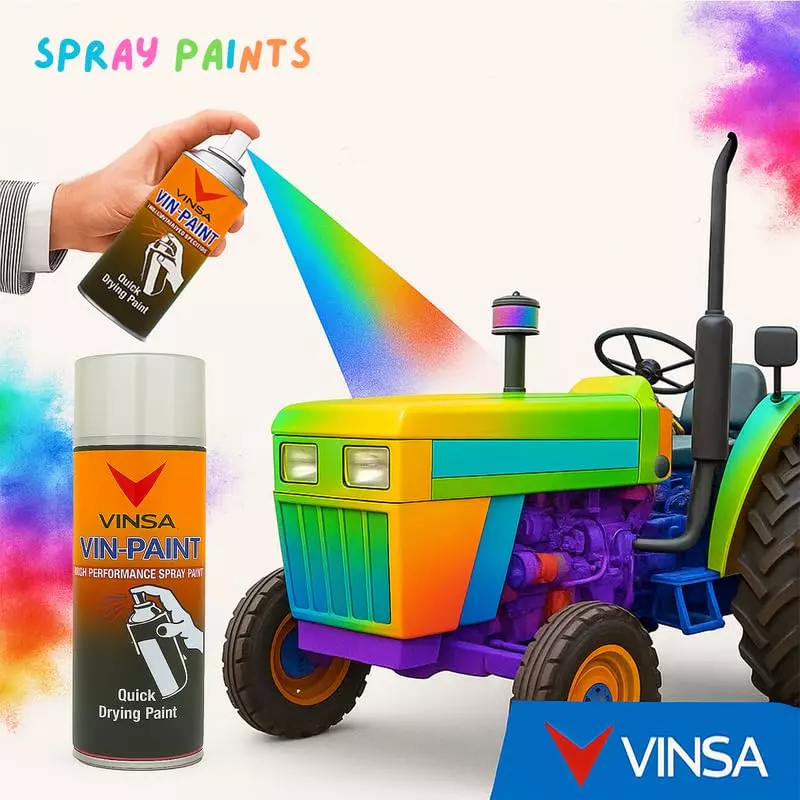 Vinsa Quick Drying Spray Paint Glossy Finish 440 ml Silver (Pack of 3 Pcs)