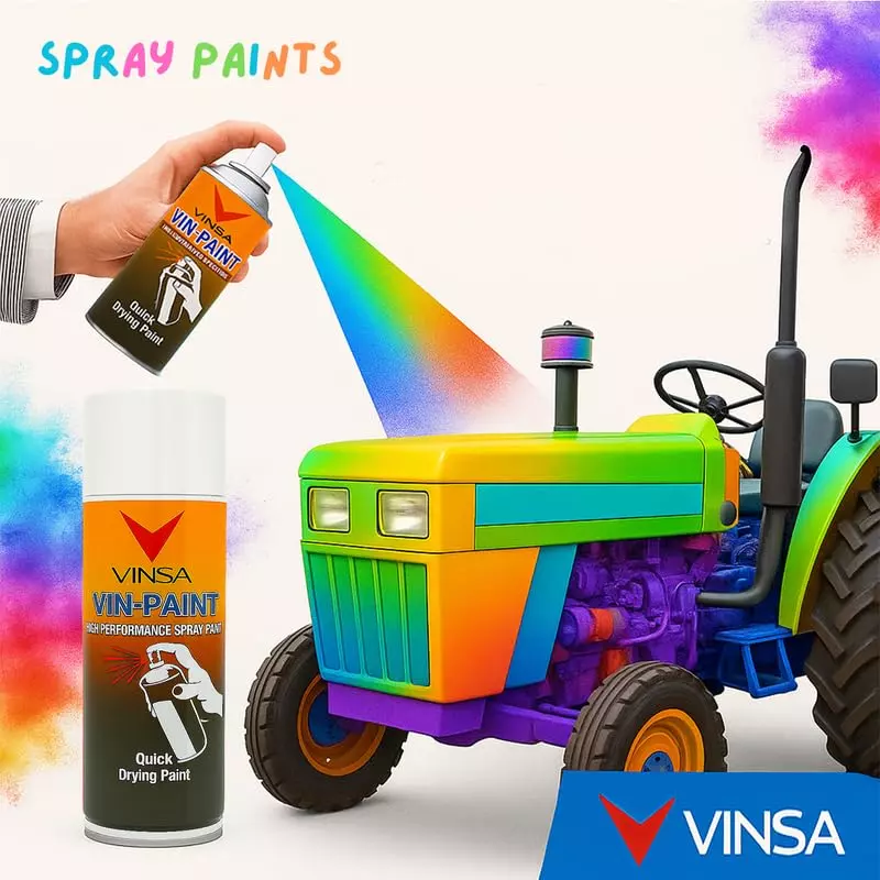 Vinsa Quick Drying Spray Paint Glossy Finish 440 ml White (Pack of 3 Pcs)