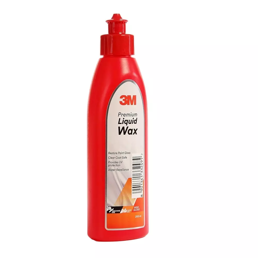 3M Auto Specialty Liquid Wax Water Repellent and UV Protection Unscented 200 ml Capacity Bottle, (Pack of 24 Pcs)