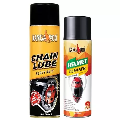Kangaroo 500 ml Chain Lube & 200 ml Helmet Cleaner Combo Protects, Cleans & Enhances Performance, CL_500_HC_T_200