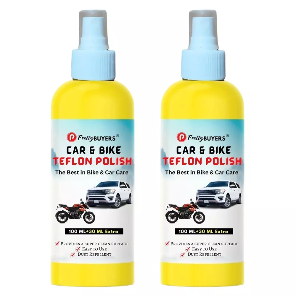 PrettyBUYERS Liquid Car & Bike Teflon Polish Spray 130 ml Each (Pack of 2)