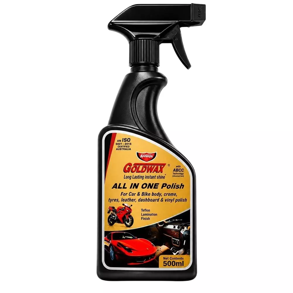 Goldwax All In One Car & Bike Polish Spray 500 ml Liquid Bottle Teflon Lamination Finish for Car & Bike Use