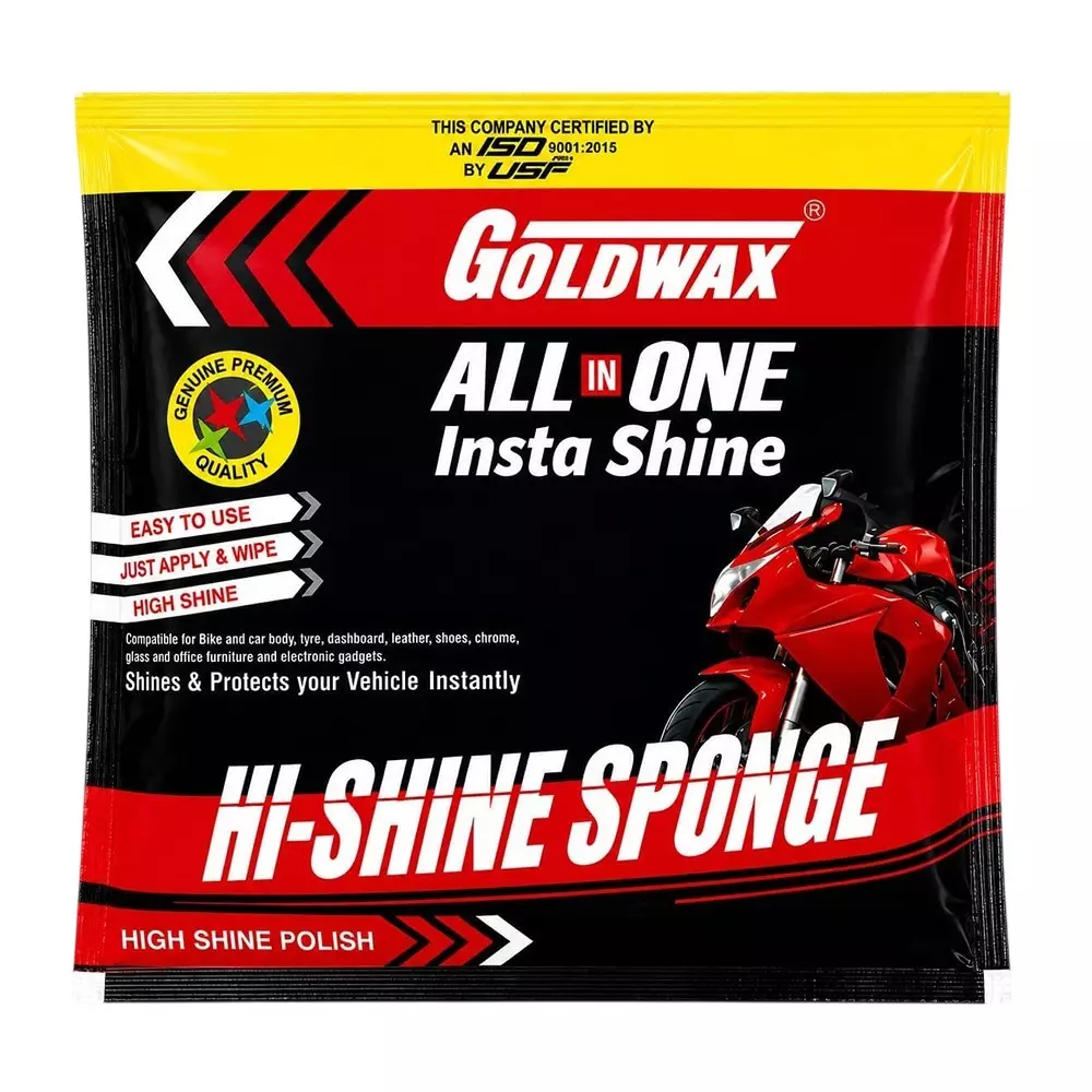 Goldwax All In One Insta Shine Polish Sponge Microfiber Yellow for Car & Bike Use, (Pack of 15 Pcs)