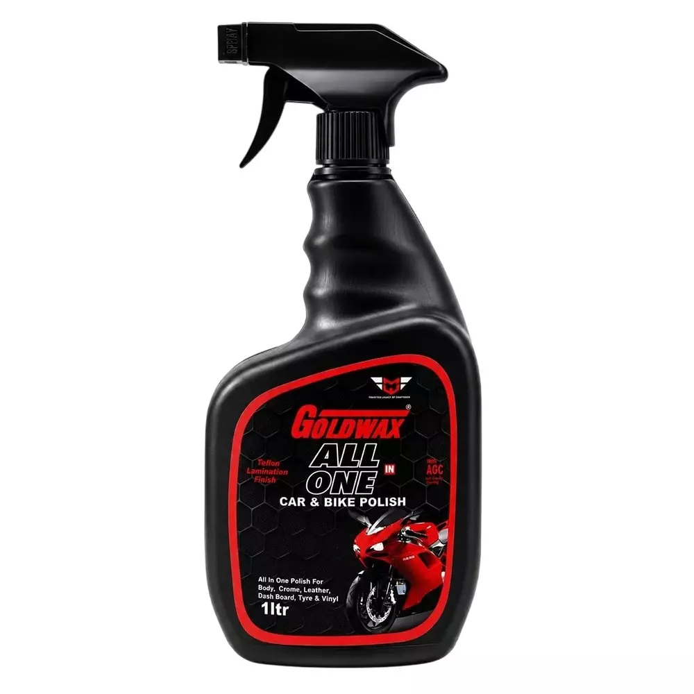 Goldwax All In One Car & Bike Polish Spray 1 L Liquid Bottle Teflon Lamination Finish for Car & Bike Use