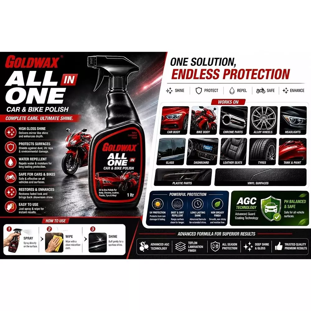 goldwax-all-in-one-car-bike-polish-spray-1-l-liquid-bottle-teflon-lamination-finish-for-car-bike-use