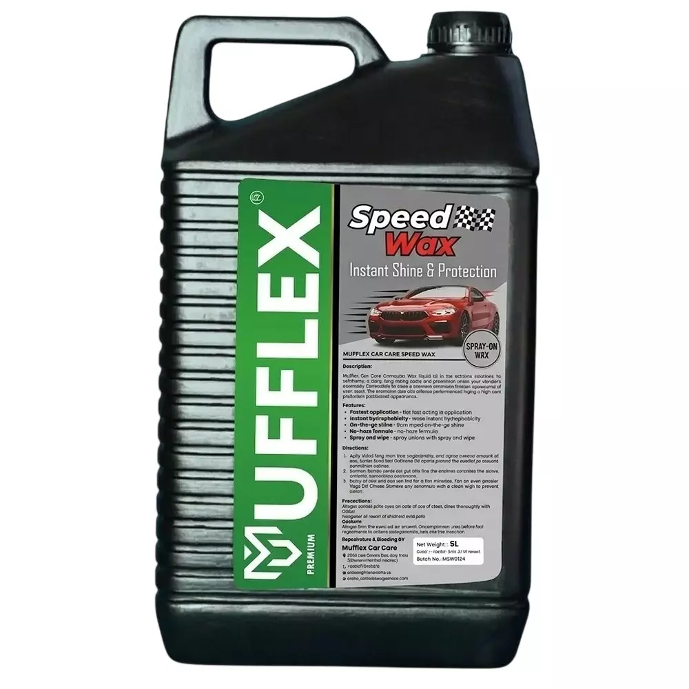 Mufflex Speed Wax Spray 5 L Can Fresh Fragrance for Car Washing