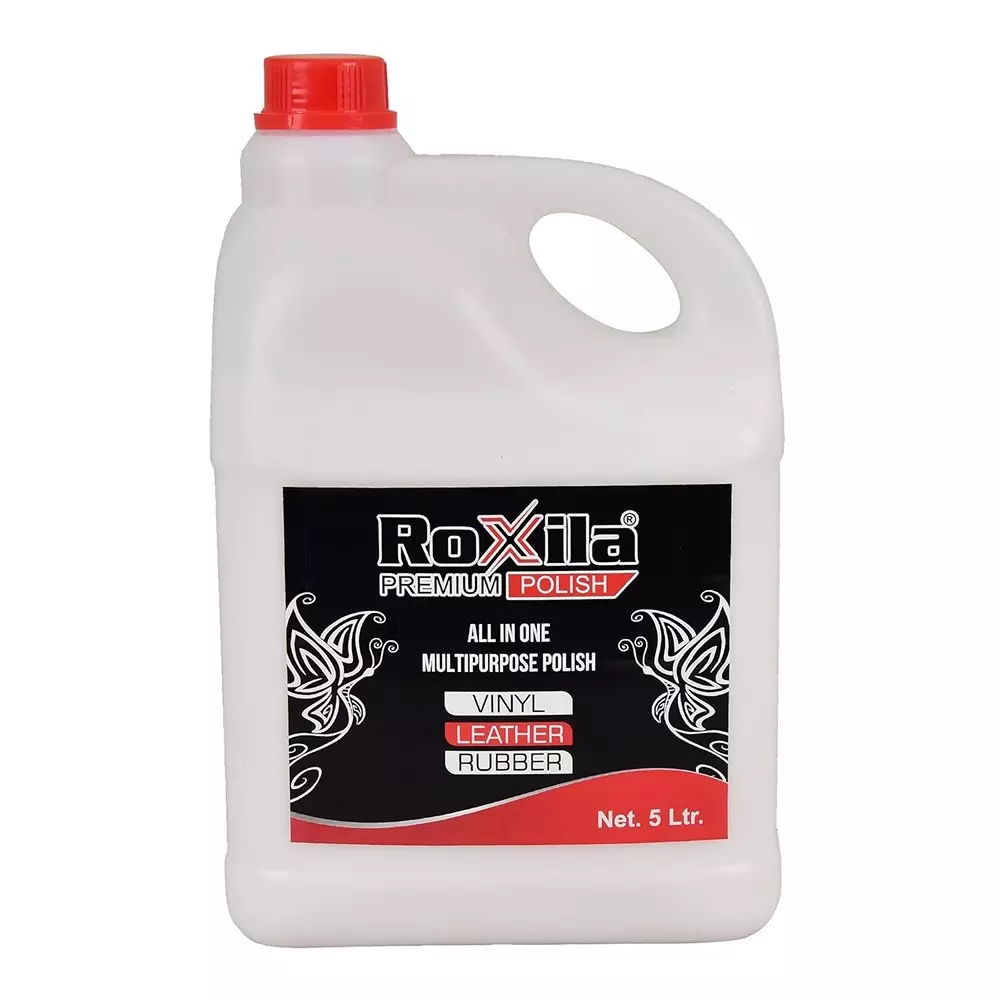 Roxila All In One Multipurpose Polish For Car Vinyl, Leather, Rubber Material 5 L (Pack of 5)