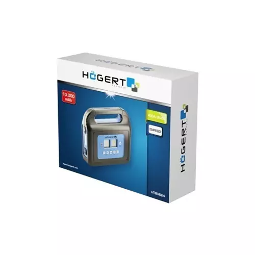 Hogert Technik Jump Starter Kit with Built-In Compressor 400 A Inrush Current and 800 A Peak Current, HT8G624