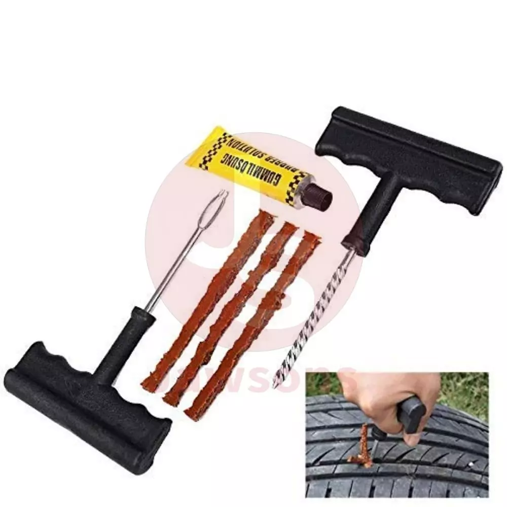 Jawsons Compact & Durable Tubeless Tire Repair Kit for Emergency Road Situation, ‎TR-RPR-KIT (Set of 8 Pcs)