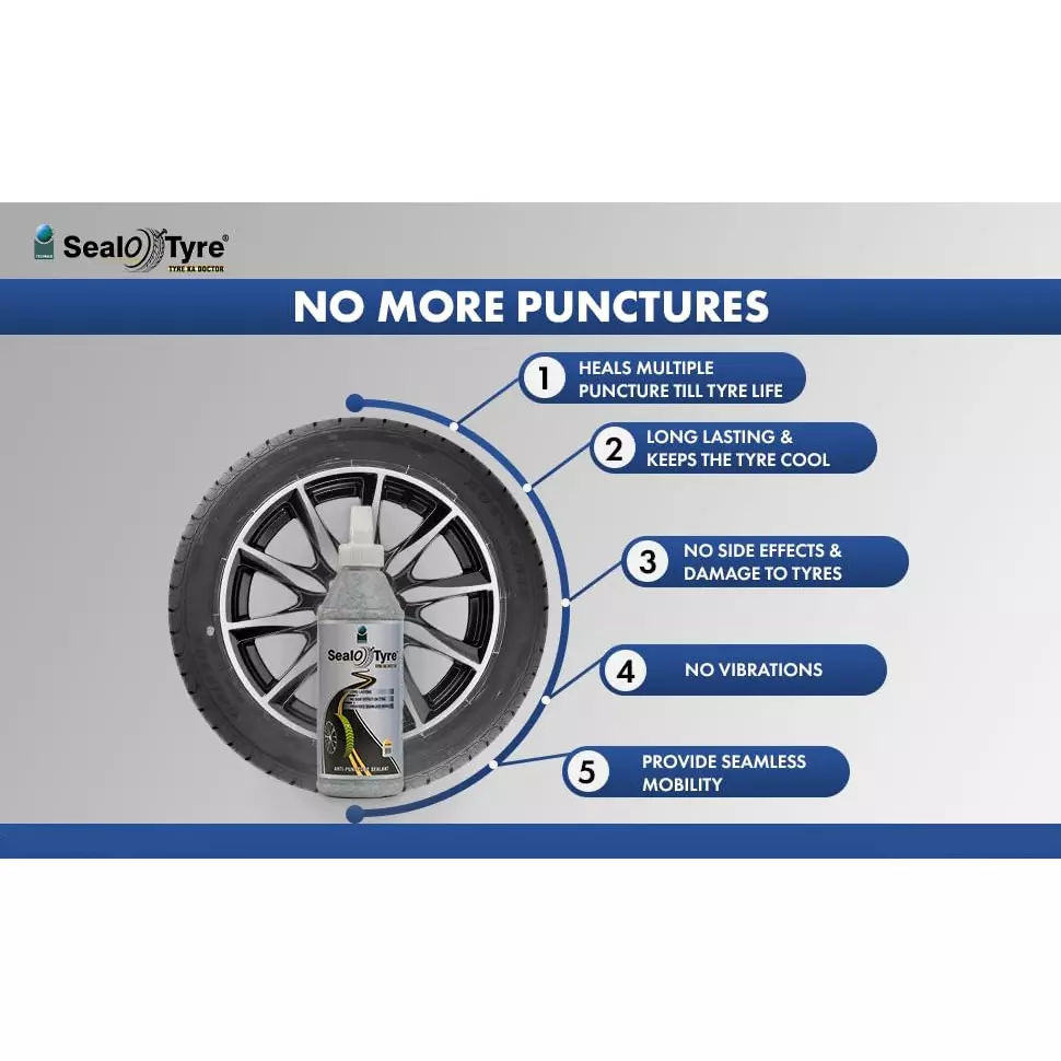 Seal-O-Tyre Anti Puncture Tubeless Tyre Sealant 350 ml (4 Piece Per pack , Pack of 10)