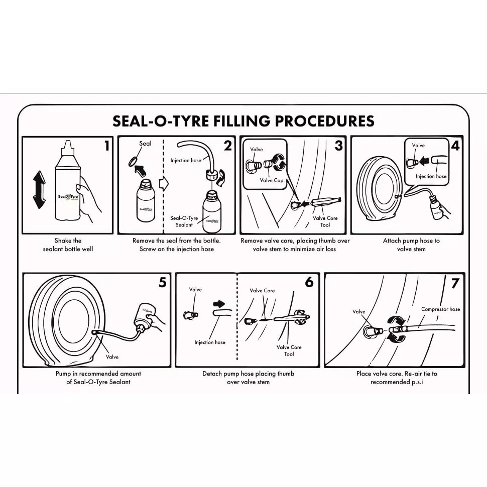 Seal-O-Tyre Anti Puncture Tubeless Tyre Sealant 250 ml (2 Piece Per pack , Pack of 10)