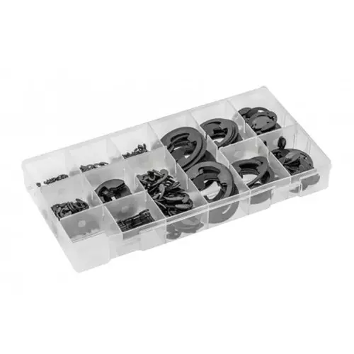 Hogert Technik 300 Pcs E Clip Pin Assortment Set Made of Steel and 9 Sizes, HT8G515