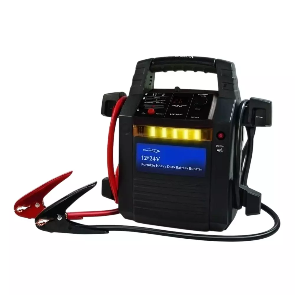 Blue-Point 12 V Jump Starter with Air Compressor Black Color, 1200/600 A Cranking Current and 2400/1200 A Peak Current, BLPHDBB1224