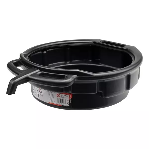 Yato Oil Drain Pan 15 L Capacity and 420 mm Diameter in Black Color, YT-0717