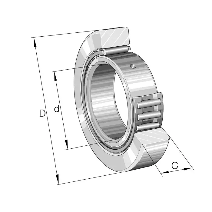 INA Yoke Type Track Roller , 30 mm ID, 62 mm OD, STO30