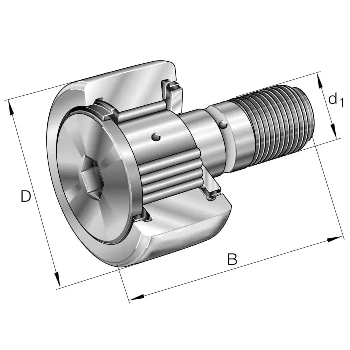 INA Yoke Type Track Roller , 26 mm OD, KRV26-X-B