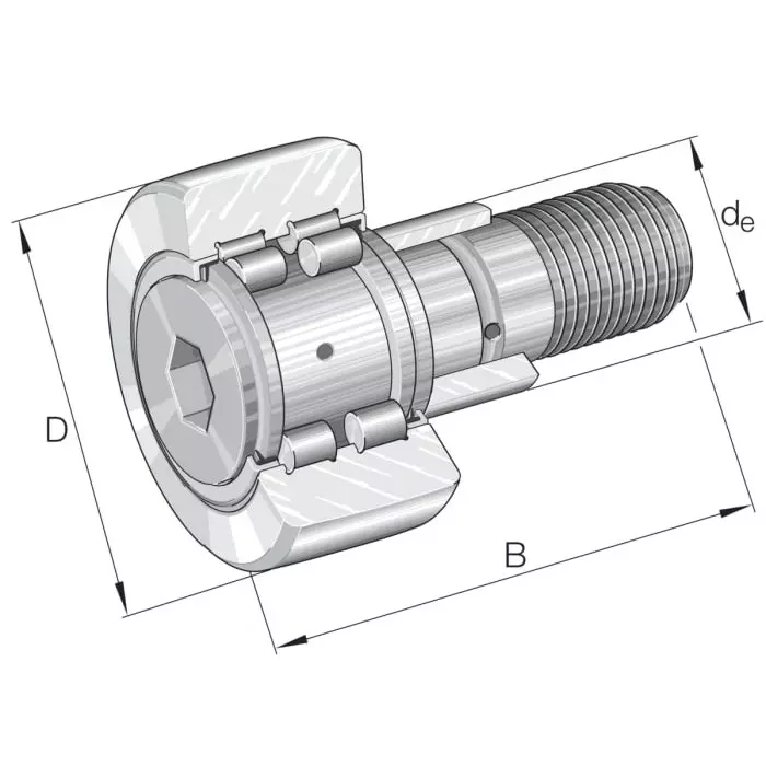 INA Yoke Type Track Roller , 52 mm OD, PWKRE52-2RS-XL (Pack of 8)