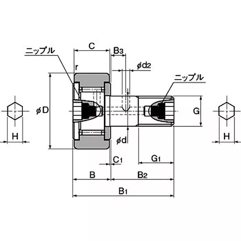 Thk CF-AB Type Cam Follower M24x1.5 mm, CF24-1M-AB