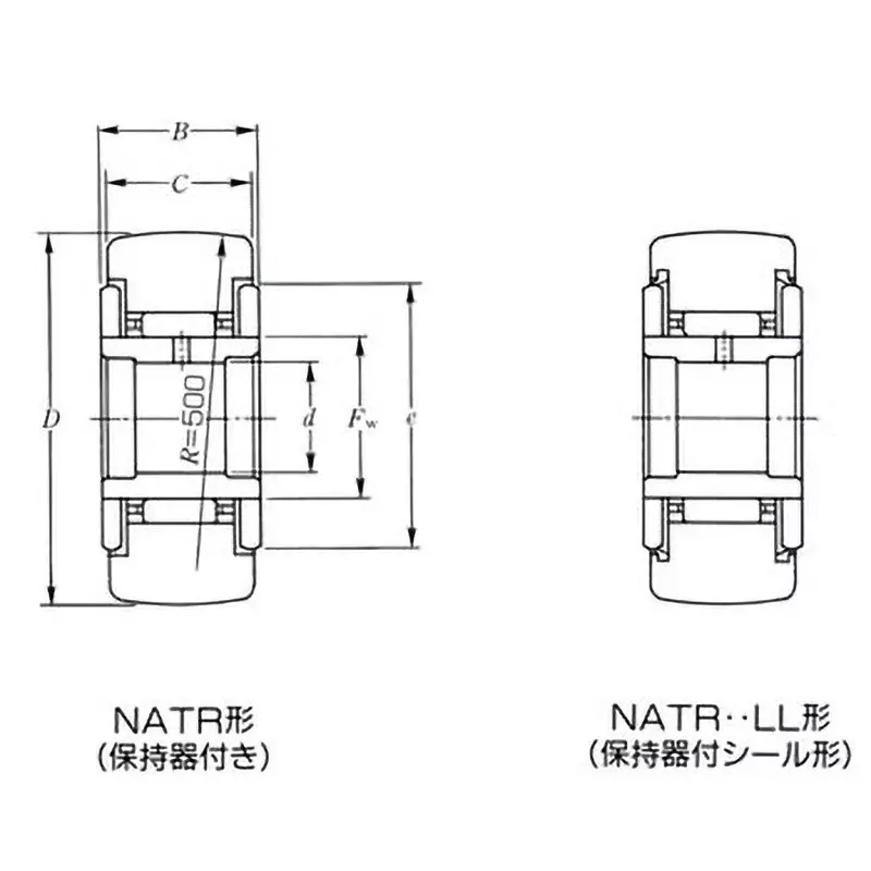 NTN Roller Follower With Cage 35x72 mm Diameter, NATR35XLL