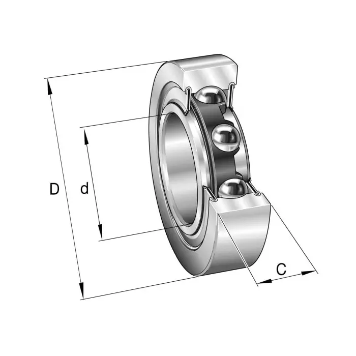 INA Yoke Type Track Roller , 30 mm ID, 62 mm OD, LR5006-2RS