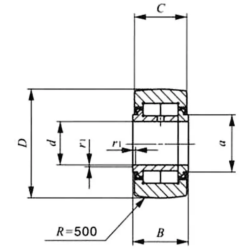 IKO Double-Row Cylindrical Roller Follower NURT 20x52 mm Diamater, NURT20-1R