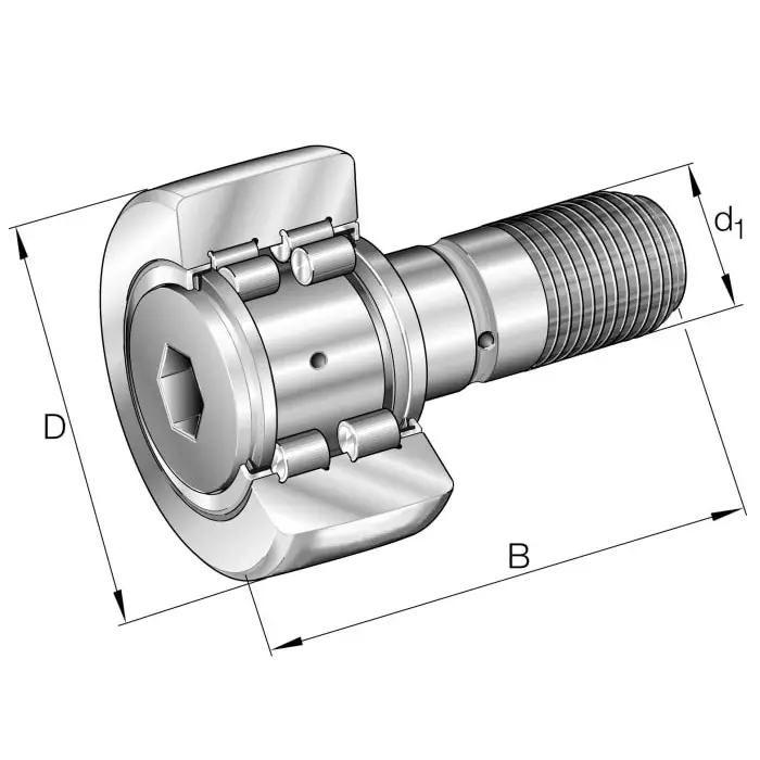 INA Yoke Type Track Roller , 52 mm OD, PWKR52-2RS-RR-XL