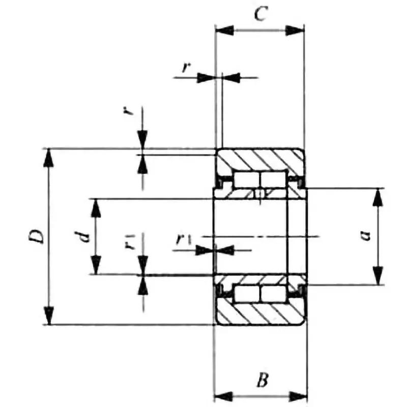 IKO Double-Row Cylindrical Roller Follower NURT 30x62 mm Diamater, NURT30