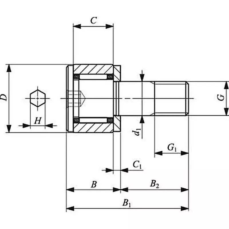 IKO Miniature Cam Follower CFS (with Cage) Stainless Steel 5 mm Outer Diameter and 3 mm Width, CFS2.5F