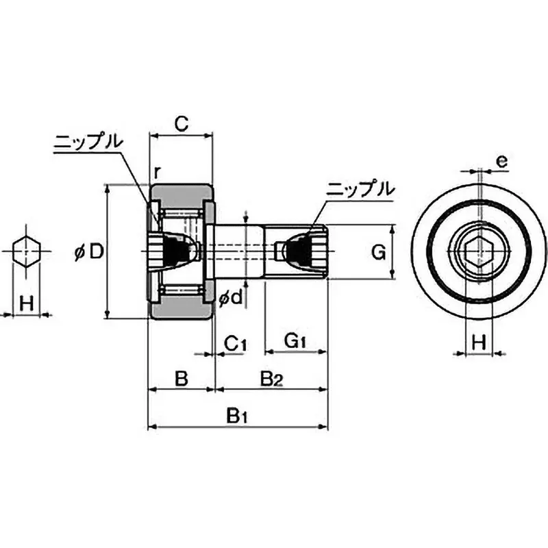 Thk CFH-AB Type Eccentric Cam Follower M16x1.5 mm, CFH16UU-AB