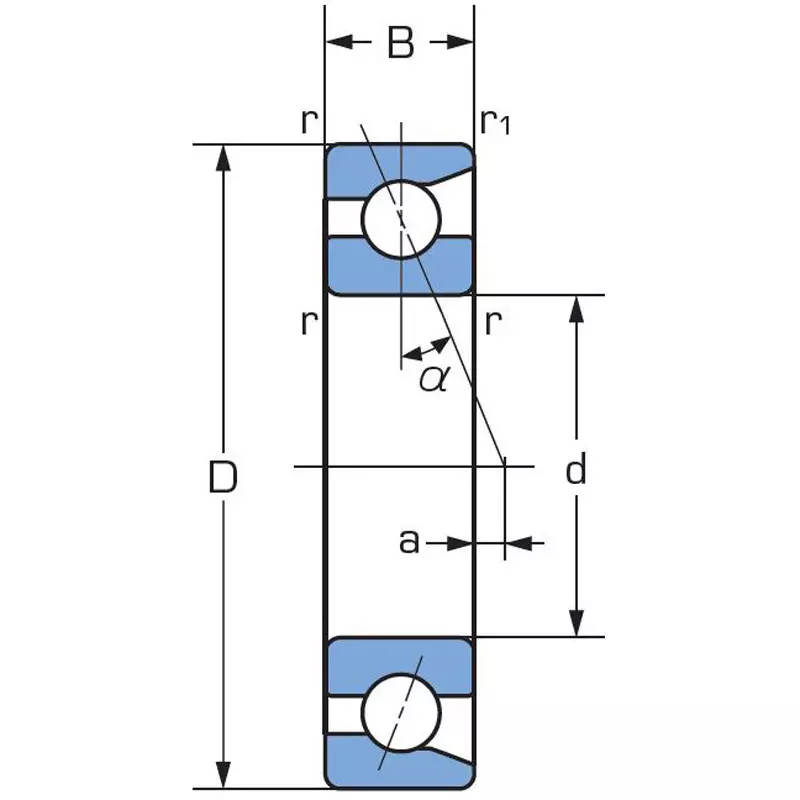 NACHI Angular Contact Ball Bearings 7000 Series 0 Jis Grade 105x160 mm Outer Diameter 26 mm Width, 7021MY