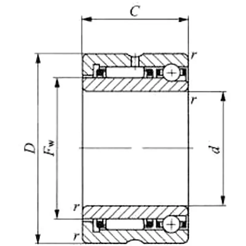 IKO Needle Bearing With Angular Contact Ball Bearing Nata 30x47 mm Diameter, NATA5906