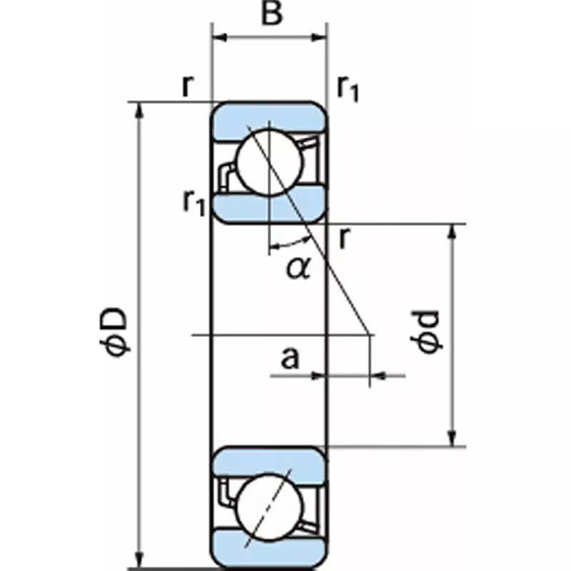 nachi-single-row-angular-contact-ball-bearing-machined-cage-standard-type-7006-nominal-no-7006