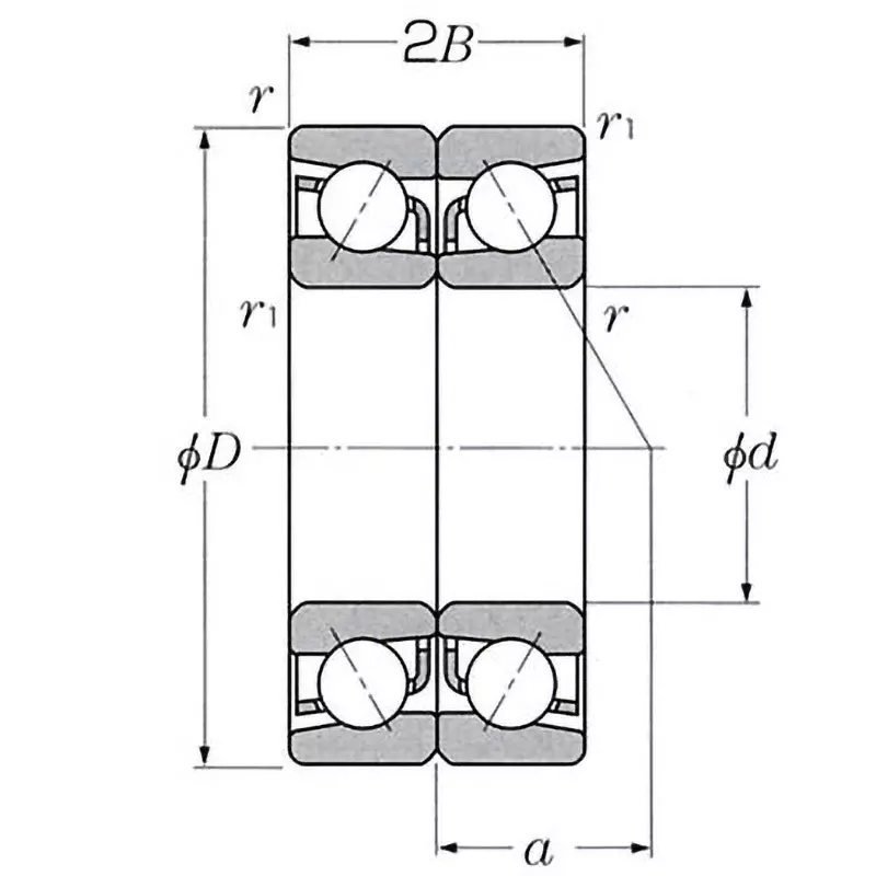 ntn-matched-angular-contact-ball-bearing-7200-series-db-85x150-mm-diameter-and-28-mm-width-b-7217cdbgnp5