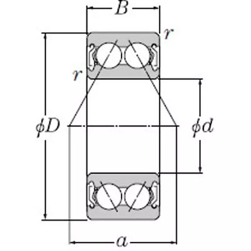 NTN Double Row Angular Contact Ball Bearing 5200 Type 30x62 mm Diameter, 5206CZZ/2AS