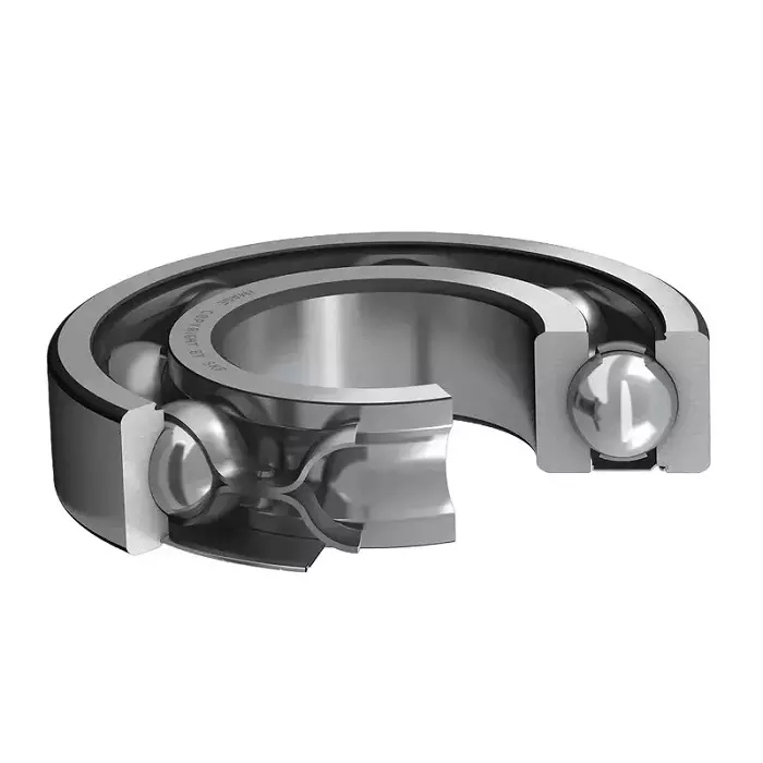 SKF Imported Single Row Deep Groove Ball Bearing, Inner Dia 10 mm, Outer Dia 19 mm, Width 5 mm, 61800-2Z