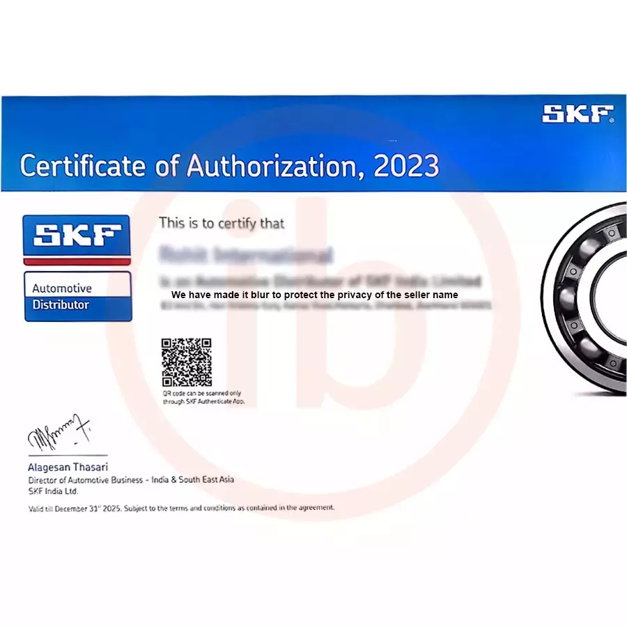 SKF Imported Deep Groove Ball Bearing, Inner Dia 45 mm, Outer Dia 85 mm, Width 19 mm, 6209-2RS1NR