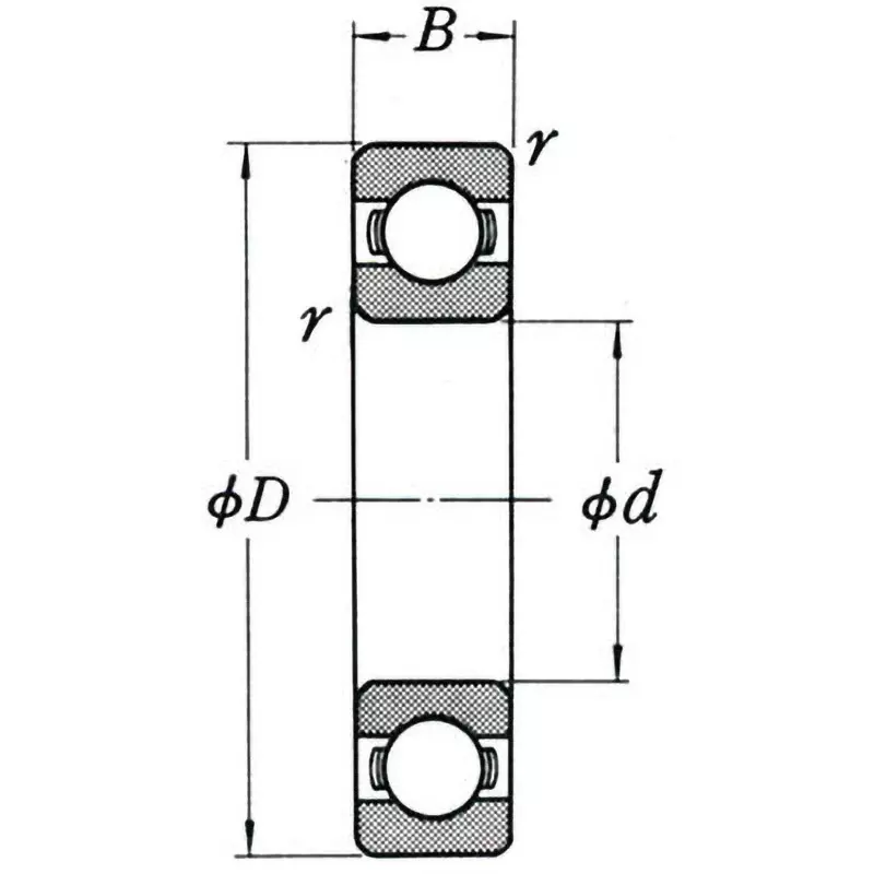 NSK Single Row Deep Groove Ball Bearings 6800 Series Open Type 420x520 mm Diameter and 46 mm Width B, 6884M