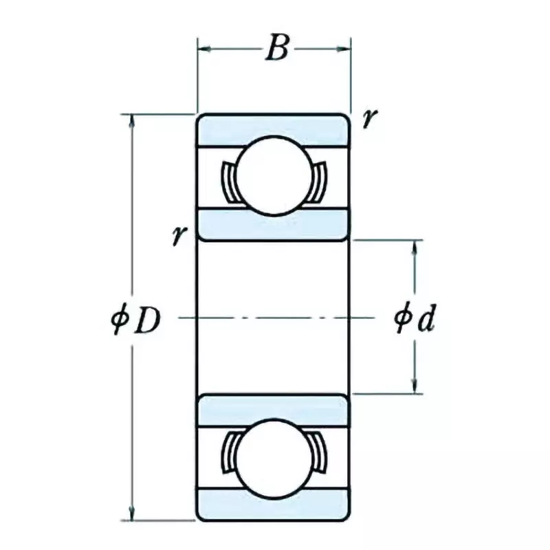NSK Miniature Ball Bearing Open Type 5x19 mm Diameter and 6 mm Width B, 635