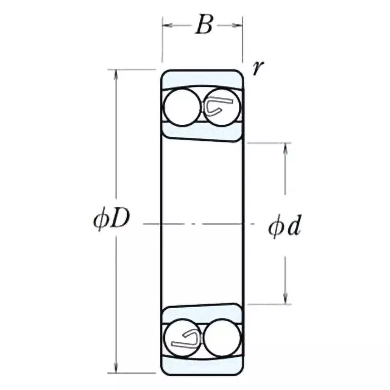 NSK Self-Aligning Ball Bearings Type 2200 25x52 mm Diameter and 18 mm Width B, 2205K