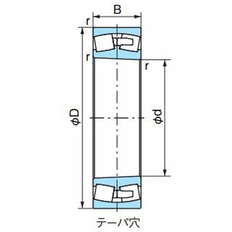 NACHI Self-Aligning Roller Bearing 22200 Series Machined Cage K 50x90 mm Diamater, 22210AEXK