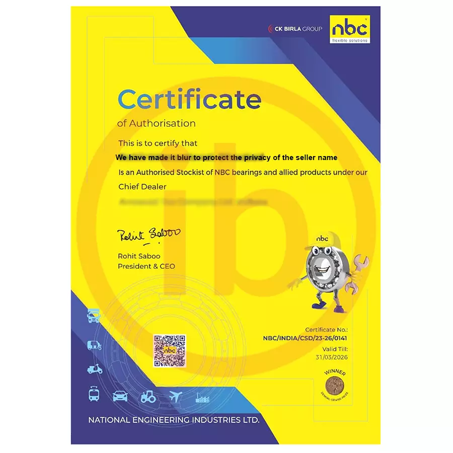 NBC Double Row Self Aligning Ball Bearing, Inner Dia 30 mm, Outer Dia 72 mm, Width 19 mm, 1306K