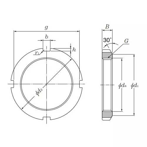 ntn-standard-locknut-steel-trapezoidal-metric-hnl-series-hnl60