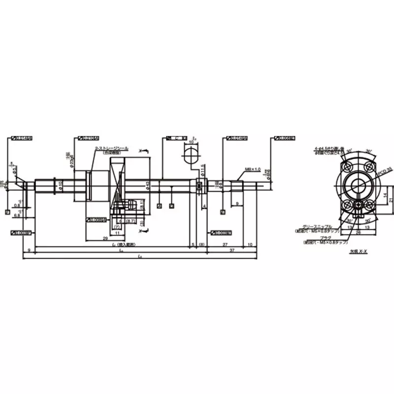 nsk-standard-ball-screw-shaft-end-finished-compact-fa-series-high-precision-clean-use-uss-5-mm-lead-uss1005n1d0321