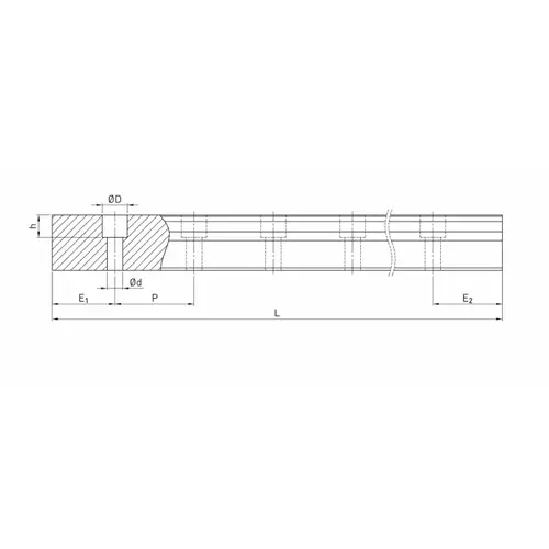 HIWIN Profile Rail 44 mm 13.98 Kg, RGR 55